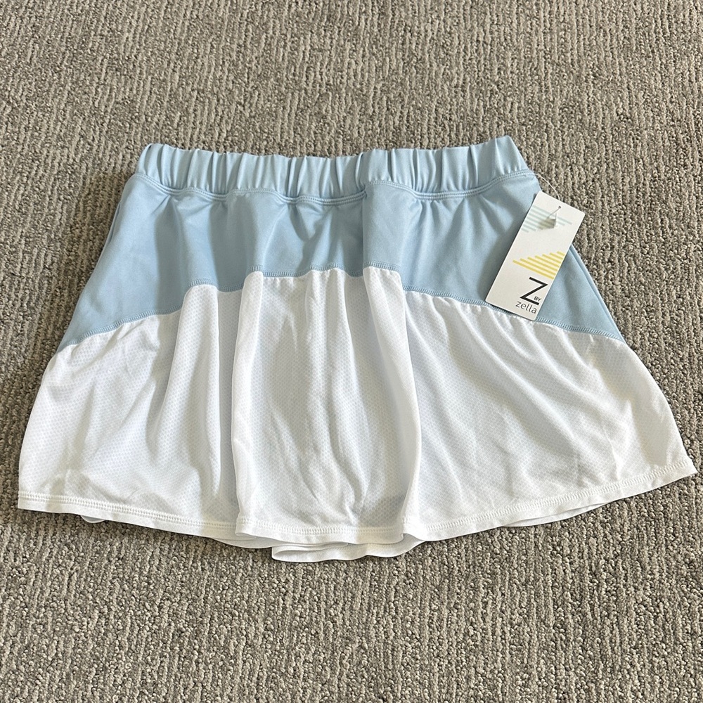 Zella Youth Light Blue and White Skort